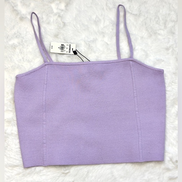 NWT EXPRESS CROPPED SQUARE NECK SWEATER CAMI - Picture 3 of 6